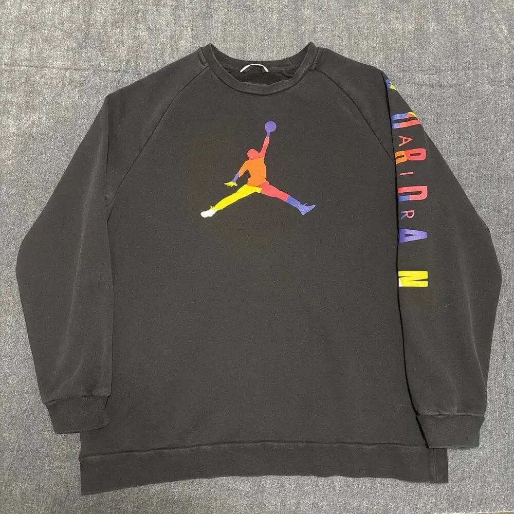 Jordan Air Jordan Jumpman Sweatshirt Mens Size XL Black Classic Crewneck Logo